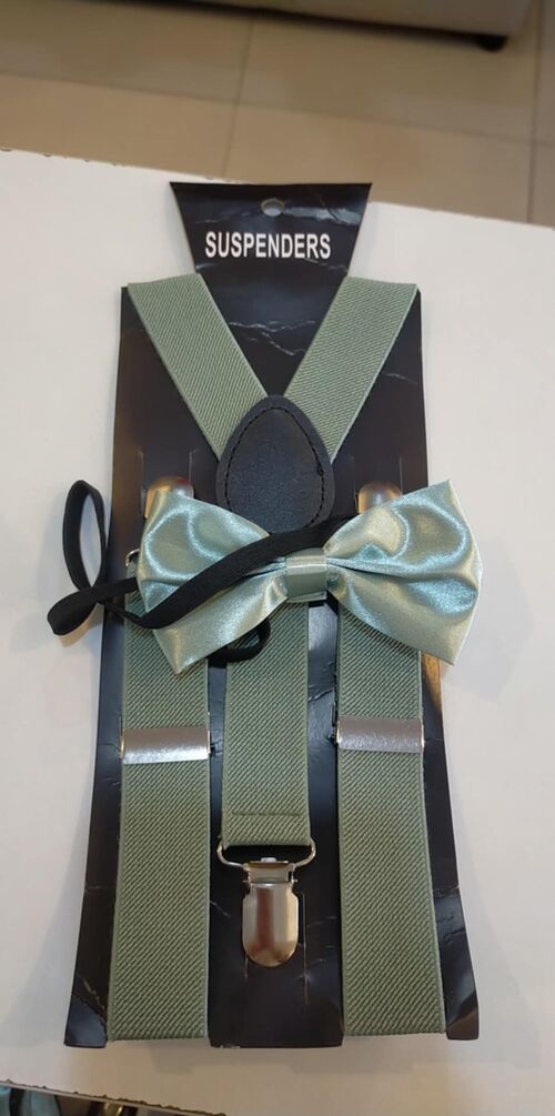 Sage Green suspender and bowtie FOR KIDS (FOR RENT)