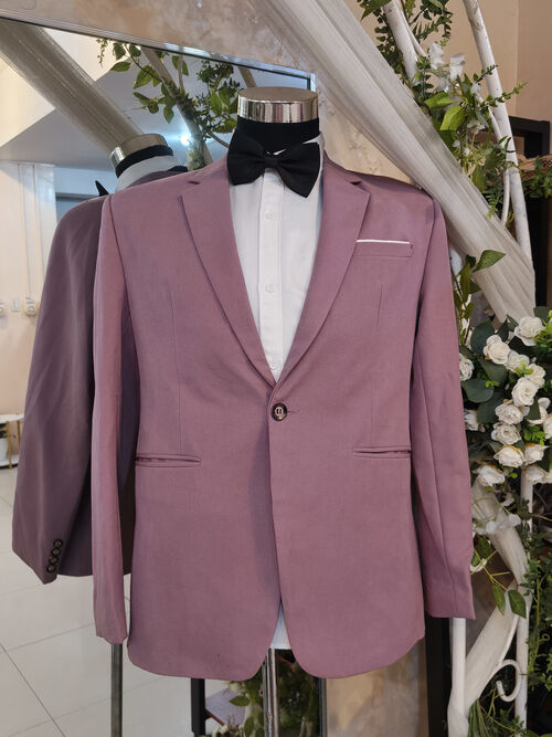 Classic Old Rose White line pocket Tuxedo Set Suit