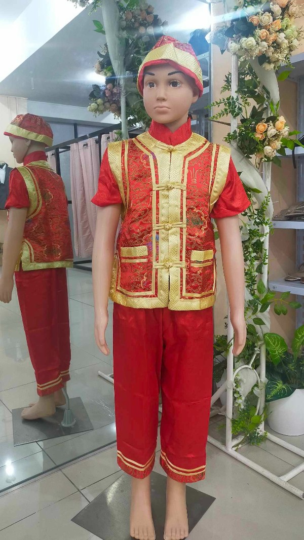 Red UNO Chinese Thai Tangsuit for Kids Costume