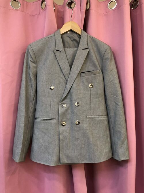 Silver Ash Double-Breasted Executive Suit