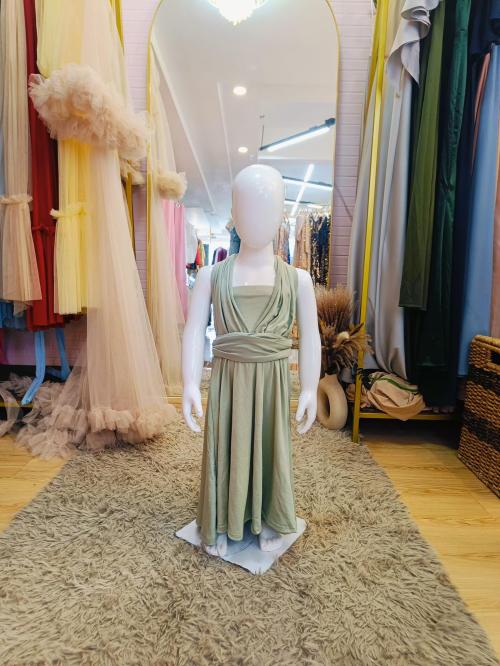 Dark Sage Green Infinity Dress (Kids)