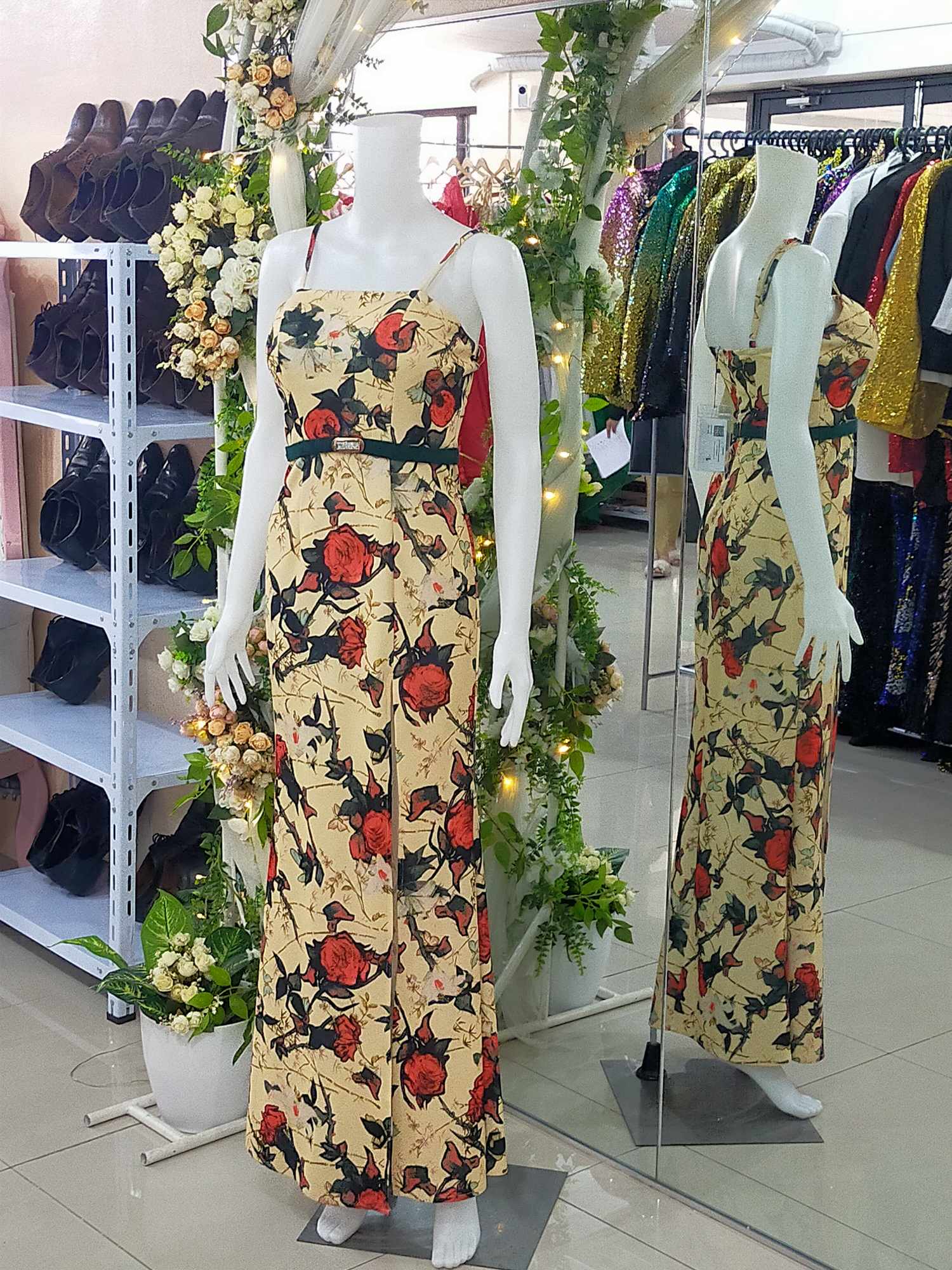 Sleeveless  Floral Colorful Long Gown