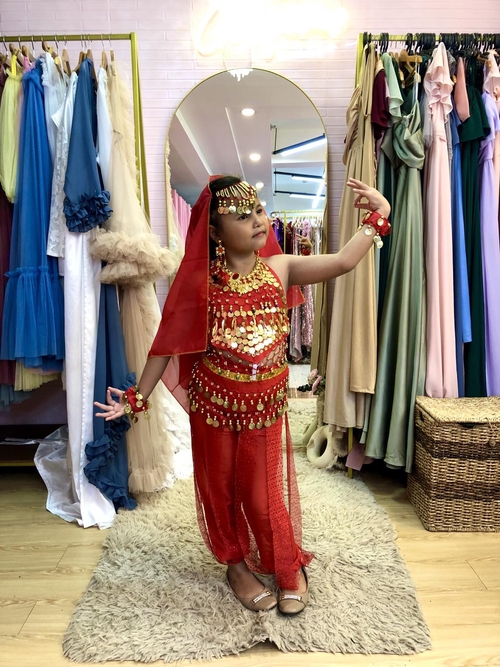 UNO Red Indian Belly Dance Costume For Kids