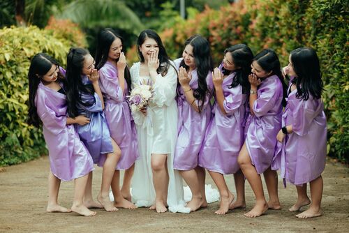 Lavender Satin Robe - Bridesmaid