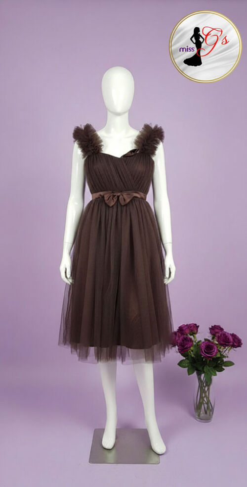 Chocolate Flower Girl Tulle Kids Dress