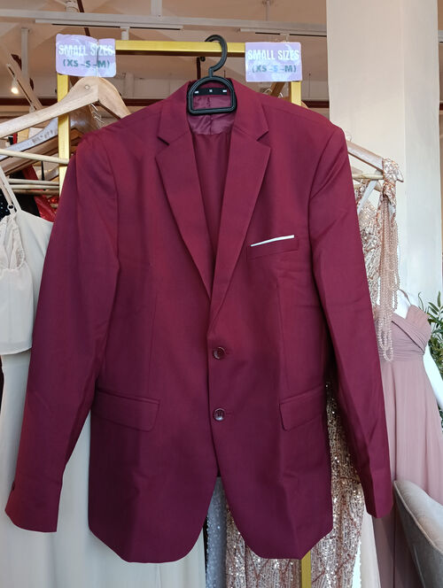 Maroon Groomsman with Vest Suit Set BIG SIZE