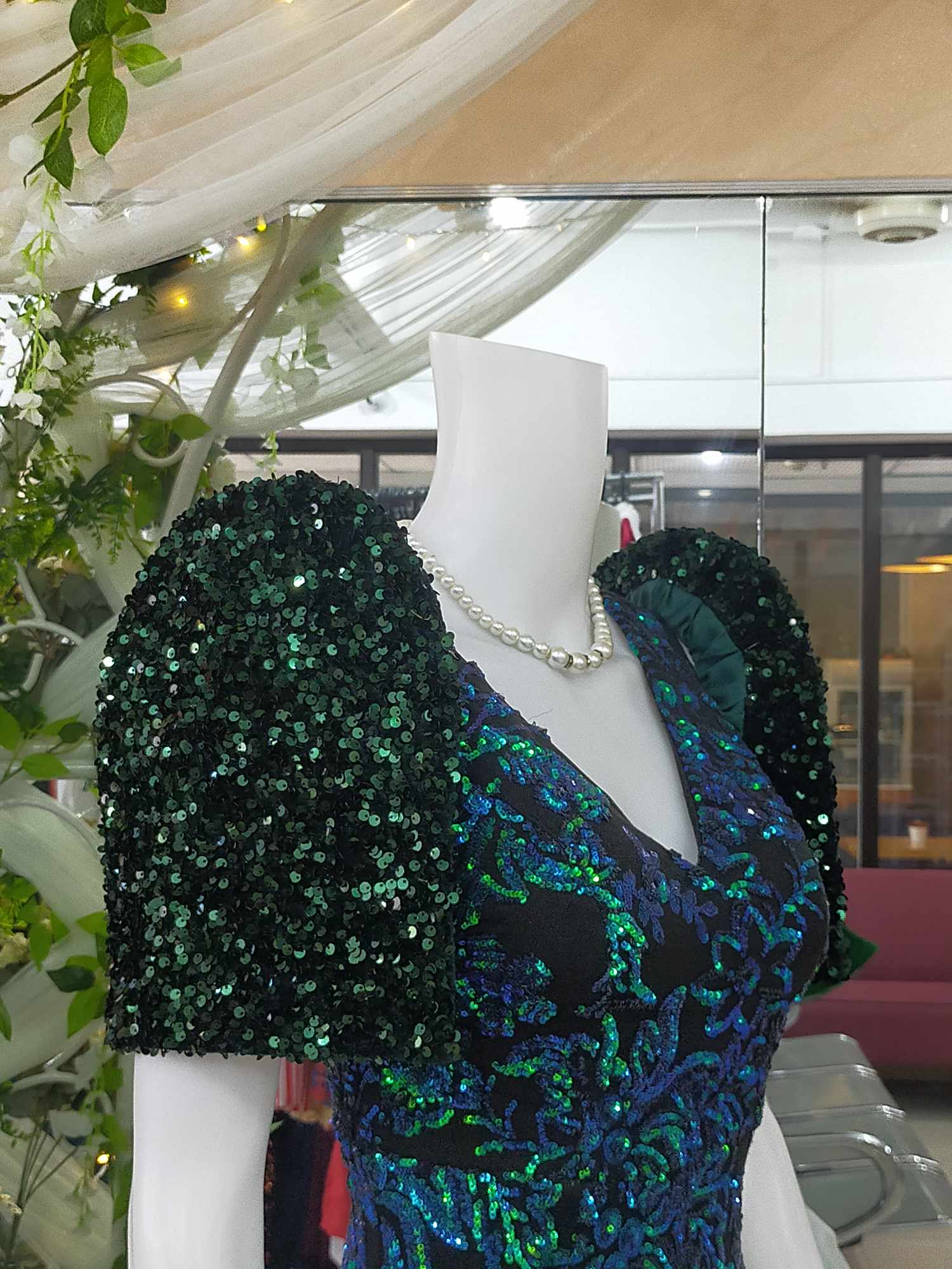 Emerald Green Puff Sleeves