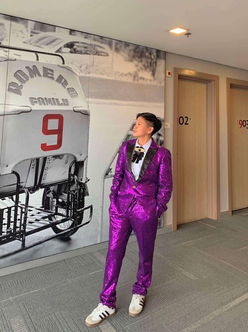 Purple Glittery Suit Set 
