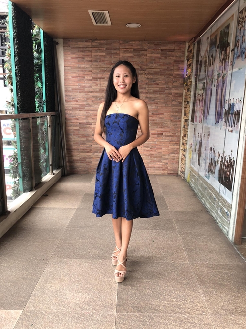 Navy Blue Tube Cocktail Dress