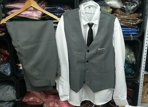Mens Gray Vest and Pants Pair Set