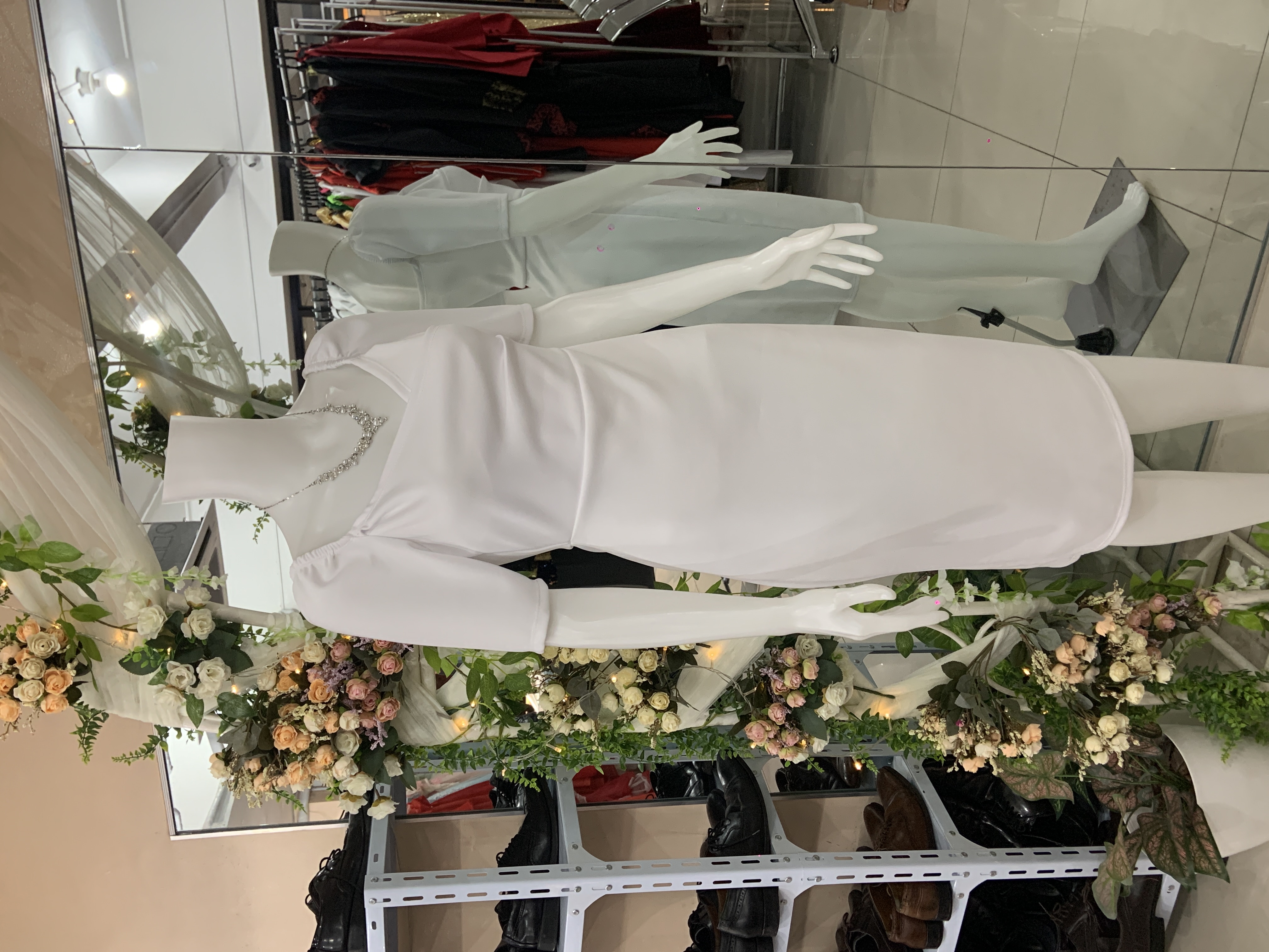 White X Front Chest Civil Wedding Dress