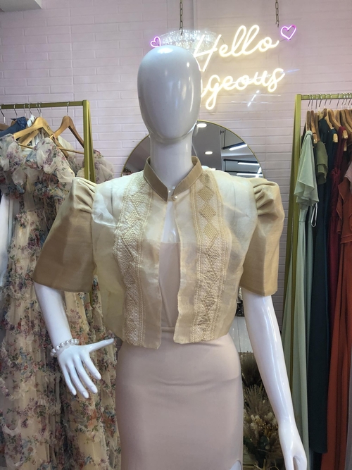 Modern filipiniana Bolero Meztiza  Beige