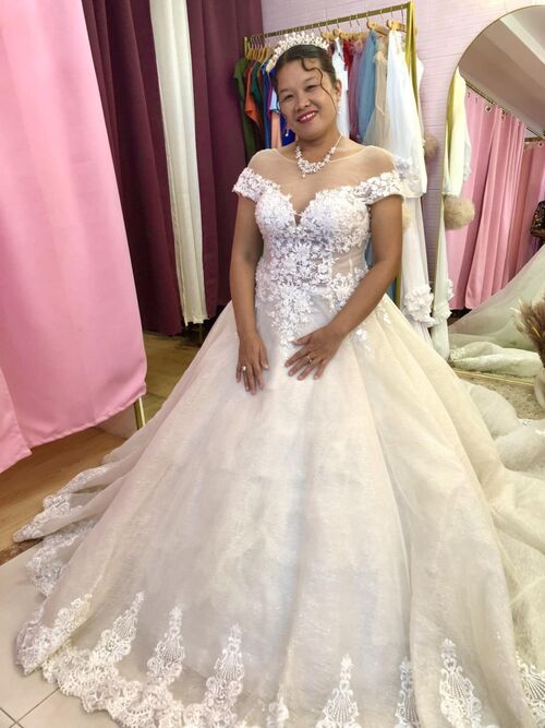 Flower Lace Embroidered WeddingGown