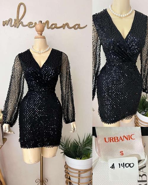 Black See Through Longsleeve Cocktail Dress