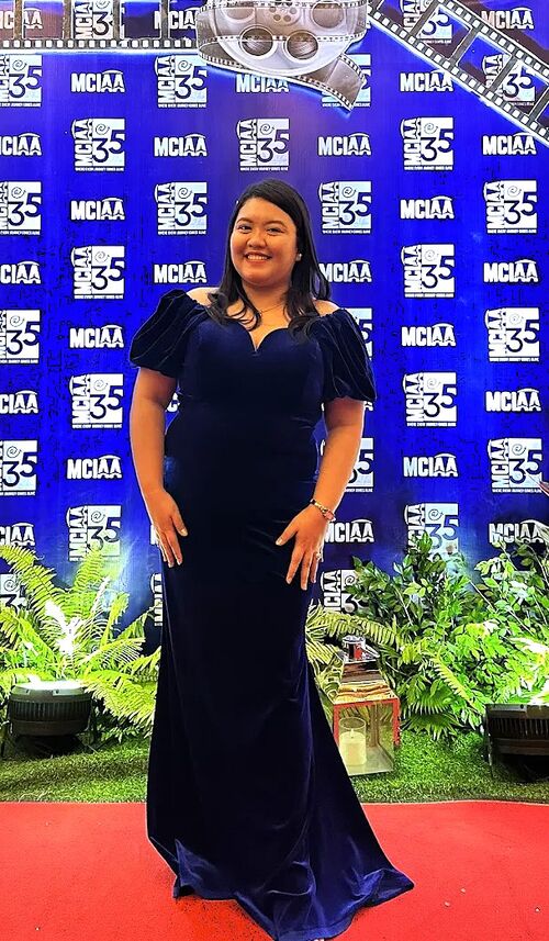 Plus Size Royal Blue Velvet Deep V Neck Puff Sleeves Long Gown