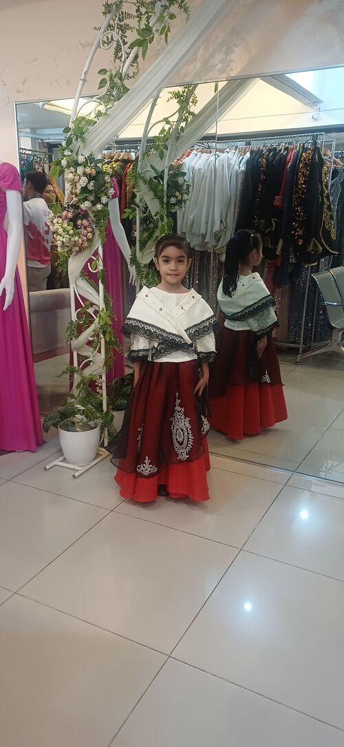 Maria Clara Filipiniana with Alampay for Kids