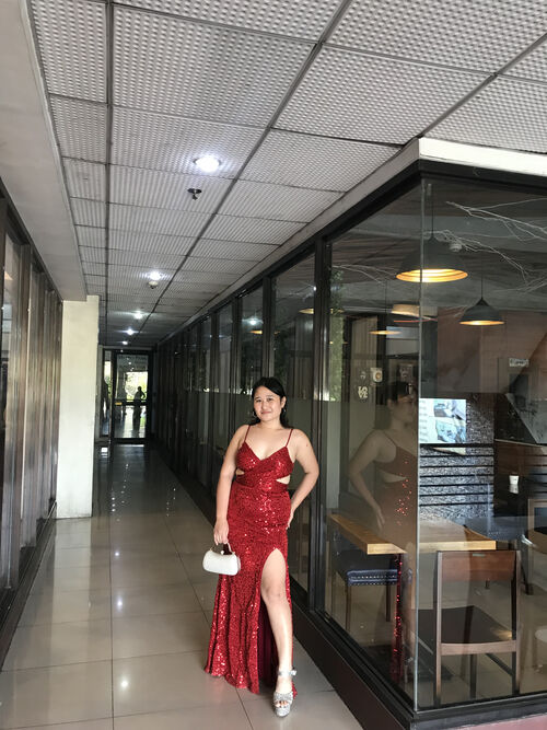 Red Gorgeous Sexy Backless Spaghetti Long Gown 