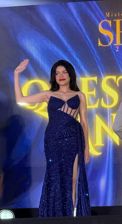 Royal Blue Tube Drape Mermaid Hem Long Gown
