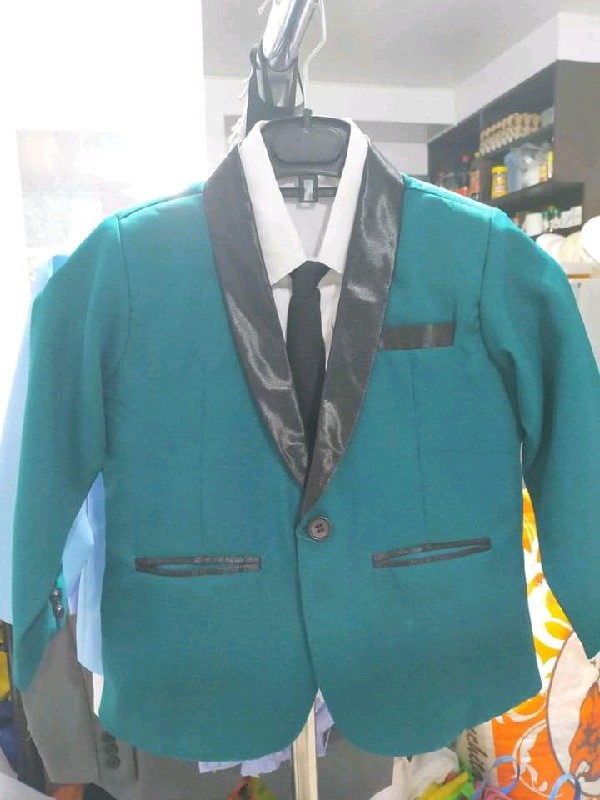 Emerald Green Kids Tuxedo Suit Set