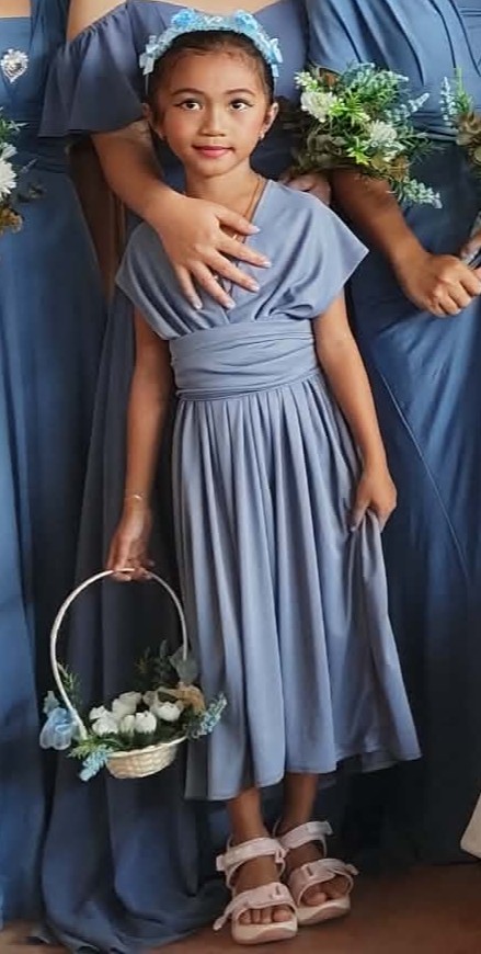Dusty Blue Infinity Dress - Kids