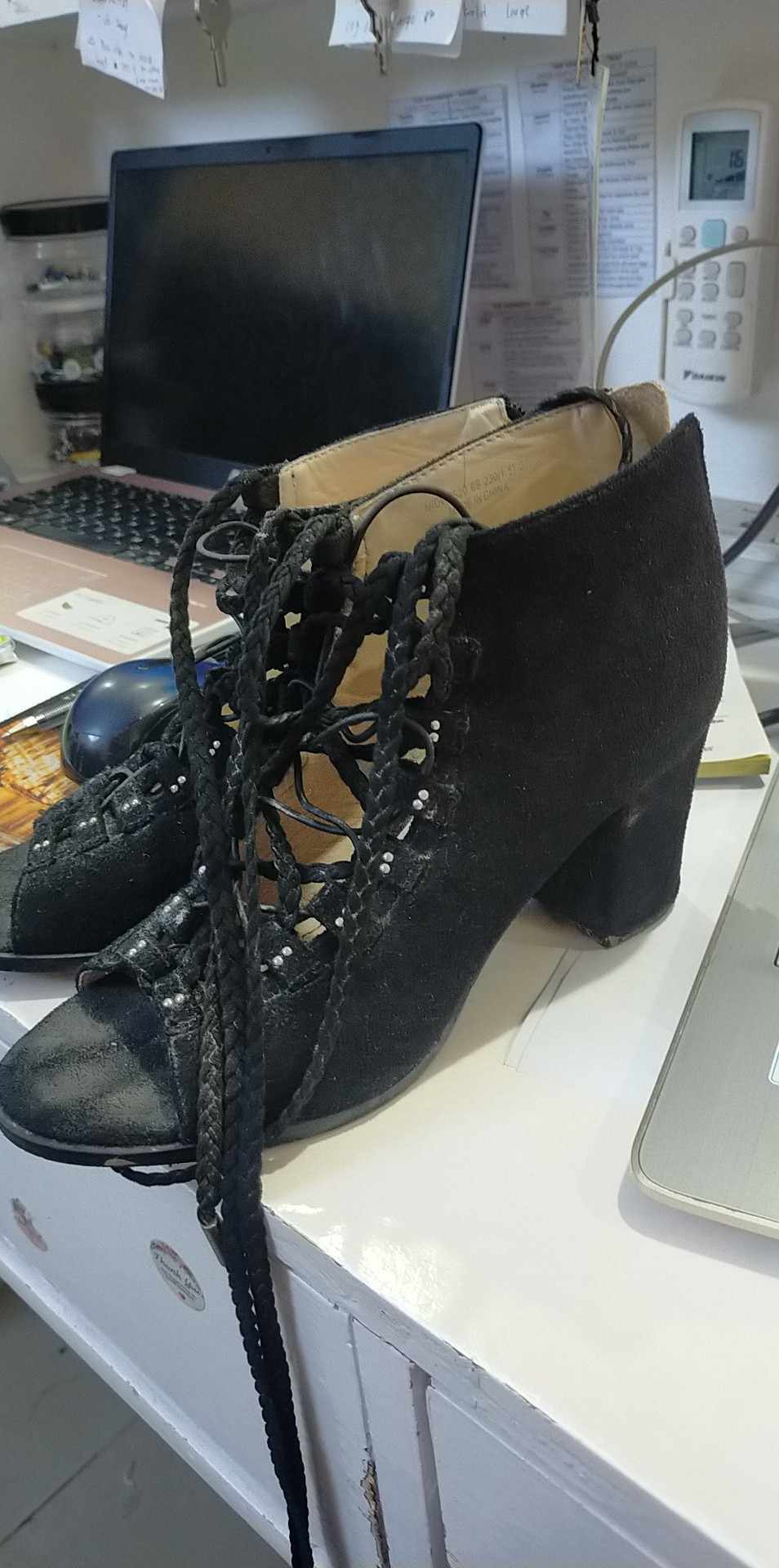 Criss Cross Black Heels