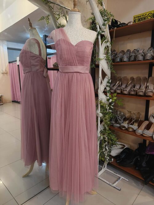 Old Rose Tulle Bridesmaid Gown ( #7)