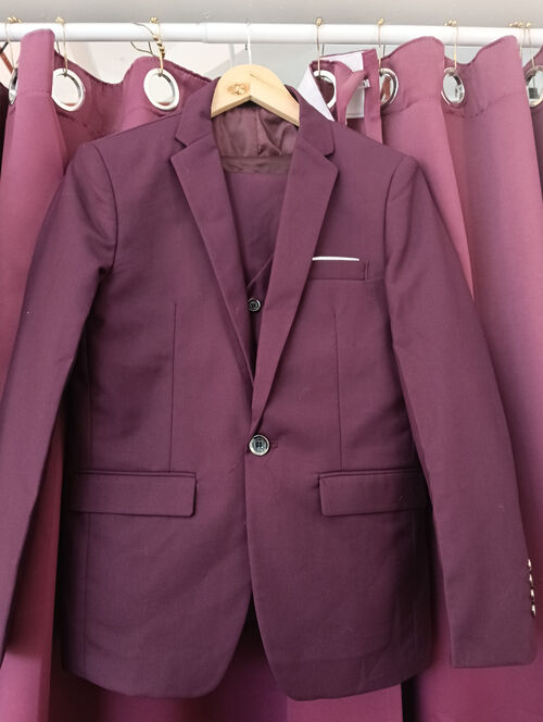 Maroon Groomsman with Vest Suit Set 