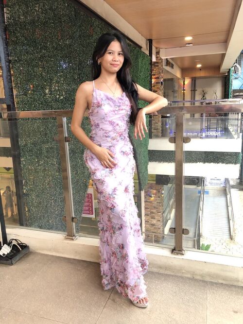 Lavender Floral Tulle Gown