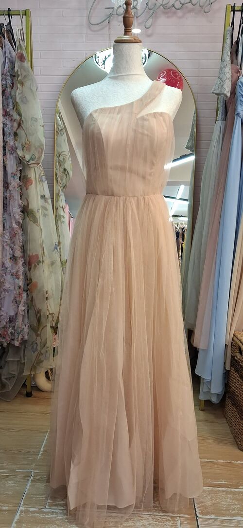 Mocha Tulle Bridesmaid Gown  (#5 )