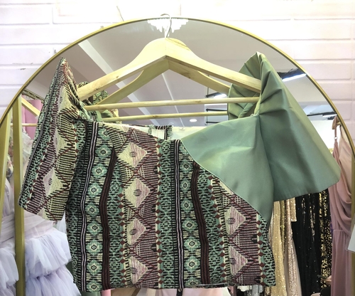 Sage Green Ethnic Filipiniana Top
