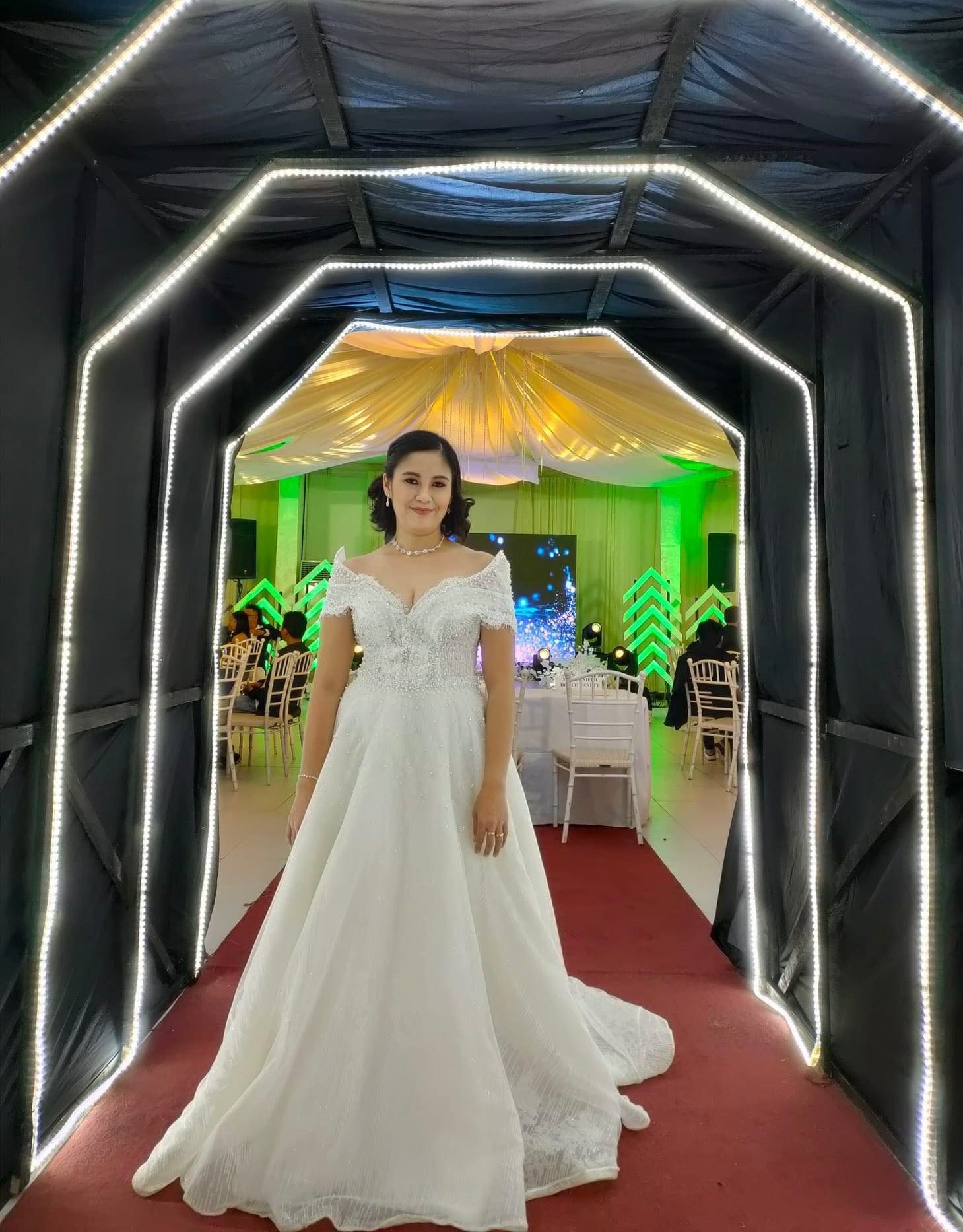 Filipiniana Pointy Sleeves Beads Wedding Gown