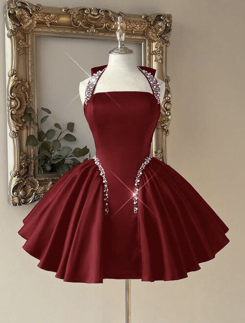 Maroon Starlight Cocktail Dress