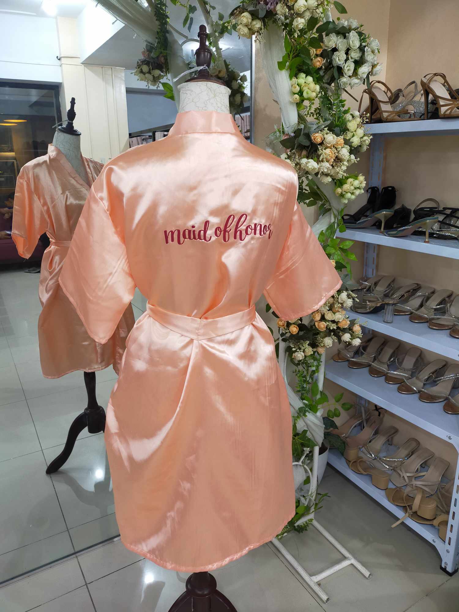 Peach Satin Robe-MOH