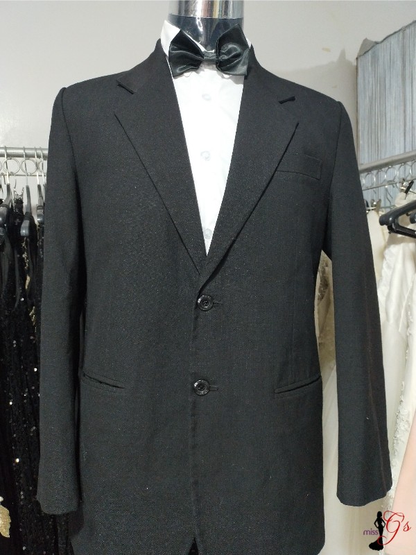 Plain Black Gradient 2 Buttons Tuan Pocket - E Tuxedo Suit Set