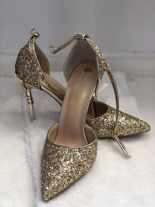Bigtree Metal Heels with Glittery Strap