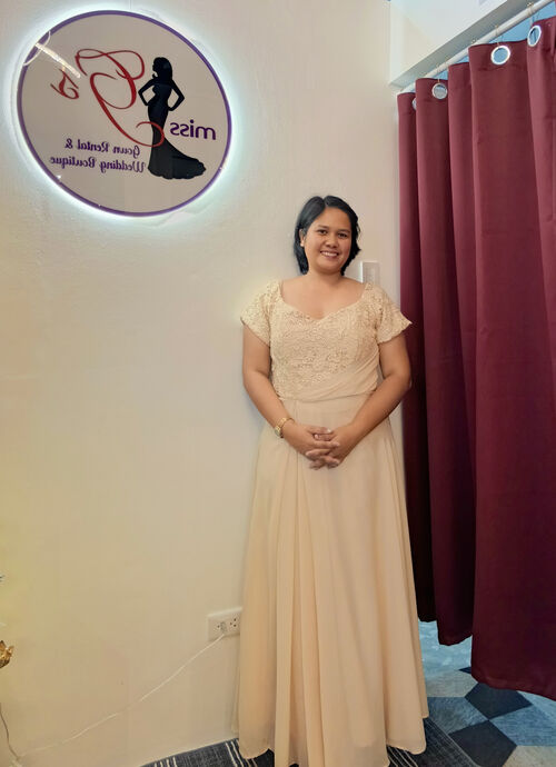 Champagne Blossom Lace A-Line Mother Gown