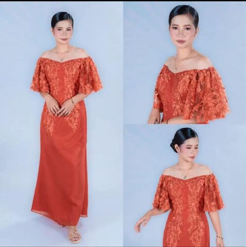 Rust Orange Mother Dress / Gown