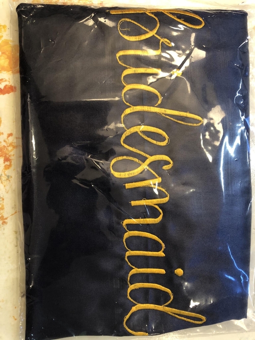Navy Blue Satin Robe - Bridesmaid