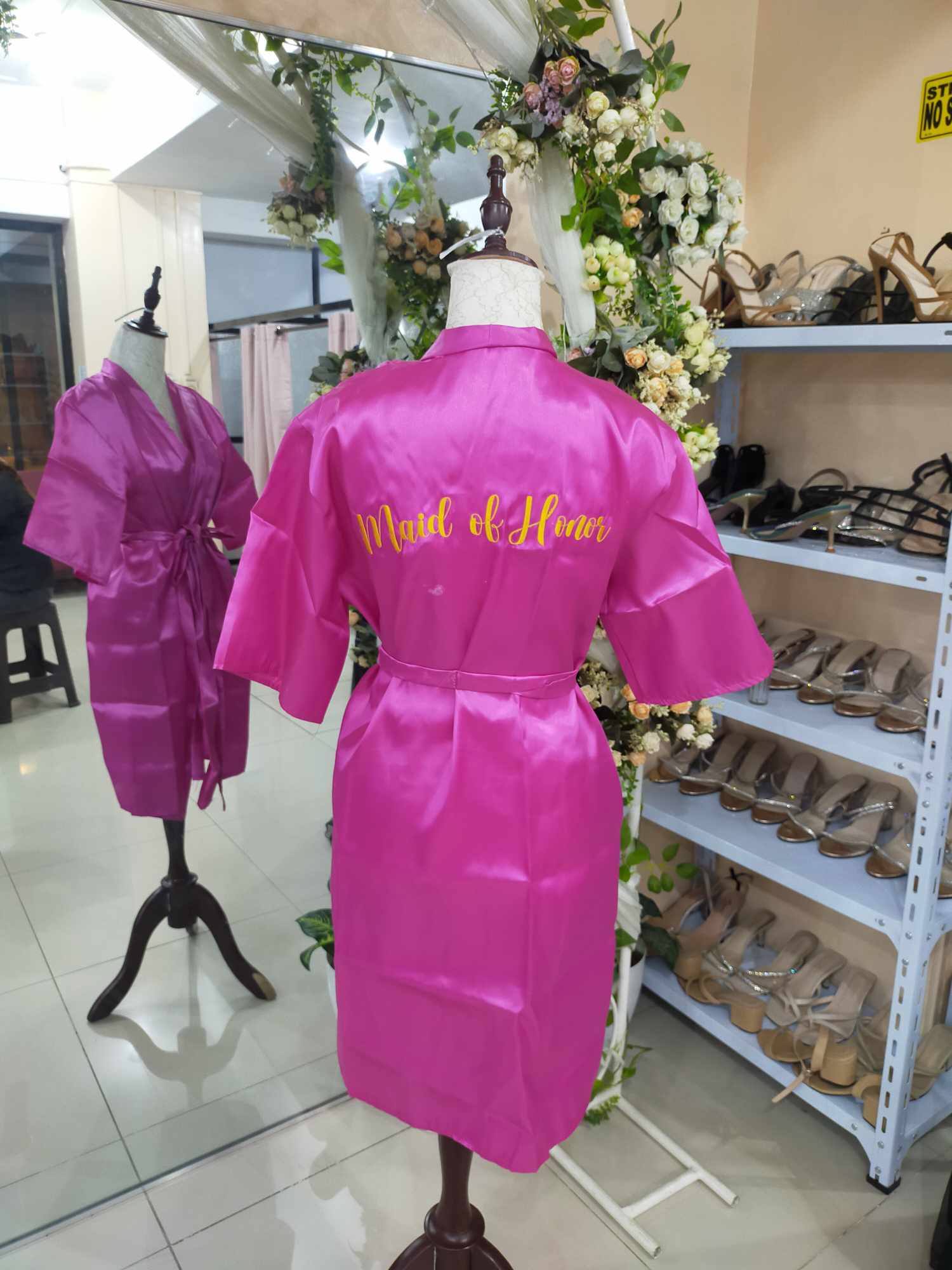 Magenta  Satin Robe-Maid Of Honor