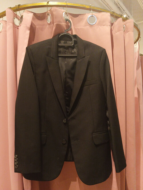 Plain Black Suit with Two Buttons