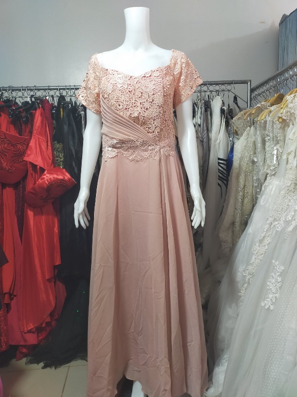 PLUS SIZE Old Rose Lace Mother Dress