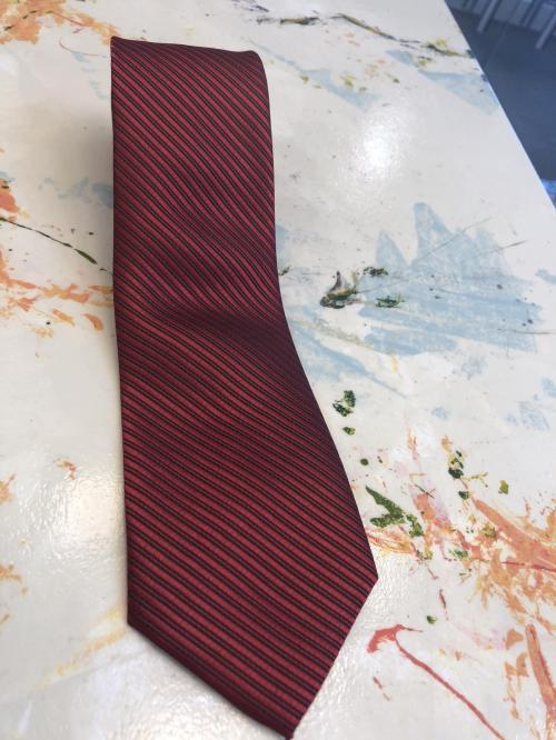 Maroon striped necktie (FOR RENT)