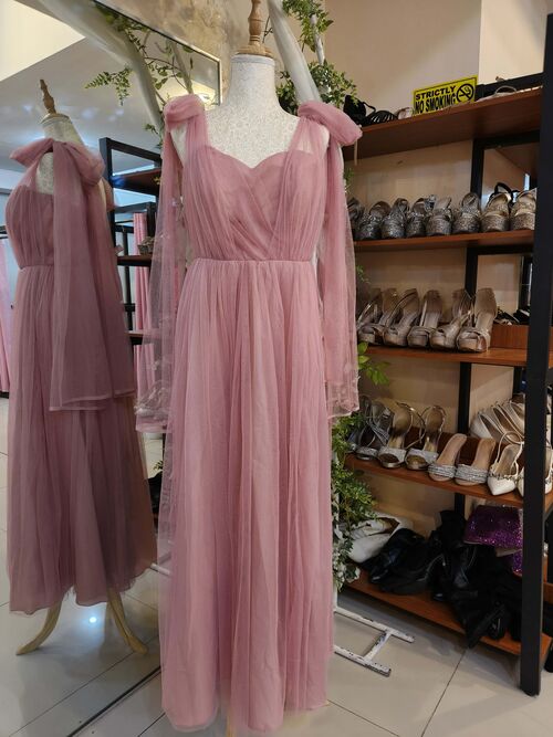 Old Rose Tulle Bridesmaid Dress #9
