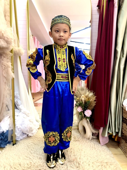 UNO Blue Chinese Indian Costume For Boys