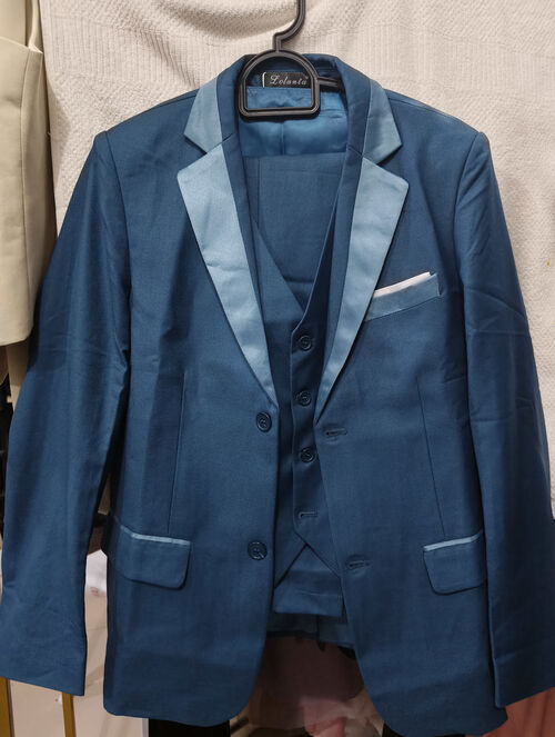 Ring Bearer Sea Blue Tuxedo Suit With Vest FOR KIDS