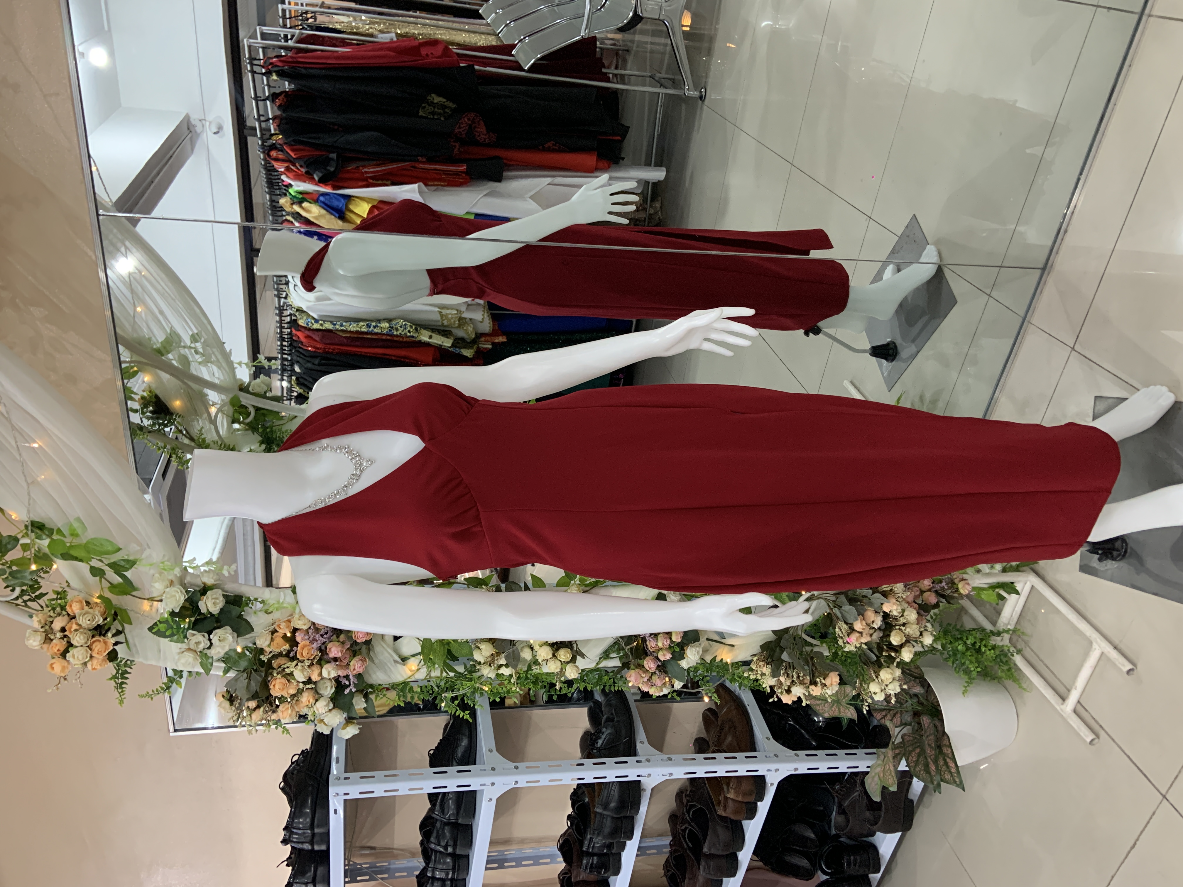 Red Sexy Backless Long Gown