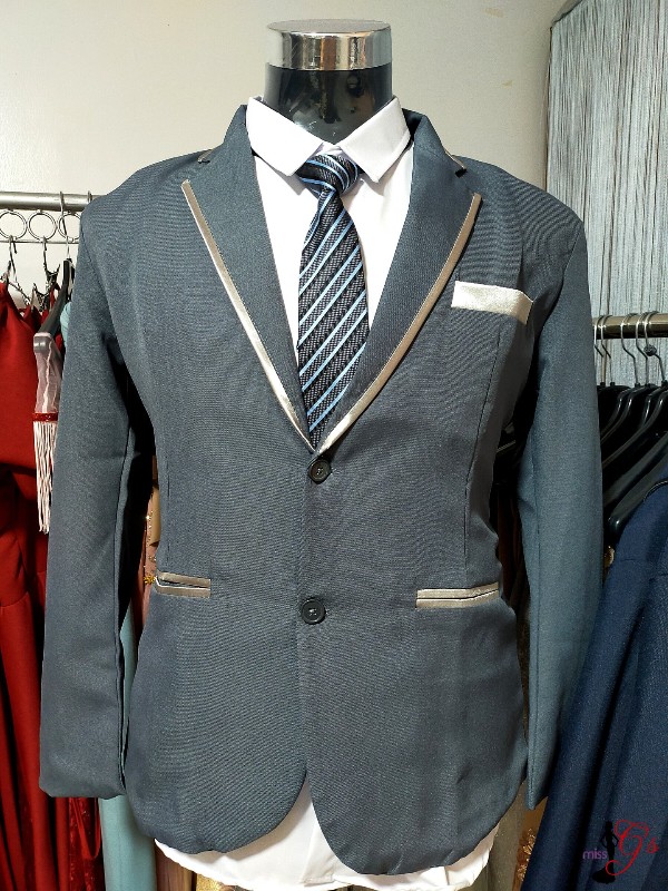 Gray Silver Collar - E Tuxedo Suit Set
