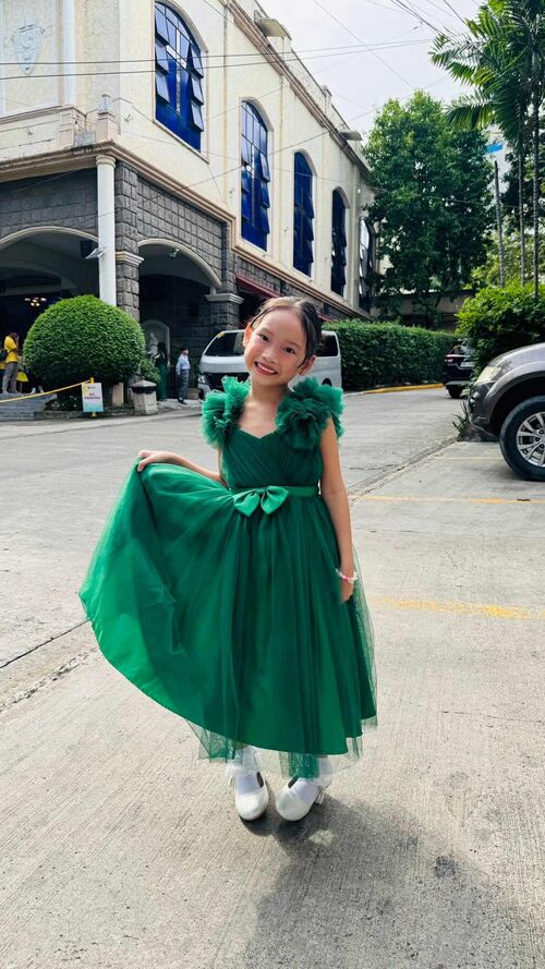 Emerald Green Flower Girl Tulle Dress