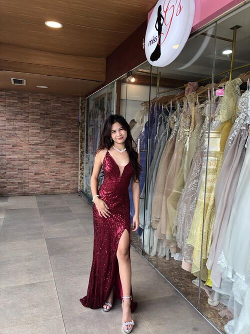 Sexy Red Sequins Long Gown 