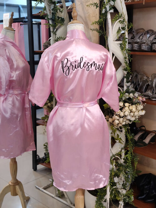 Pink Satin Bridesmaid Robe